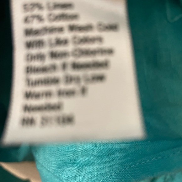 Kim Rogers teal button up blouse size large long sleeve or 3/4 option - Picture 5 of 5